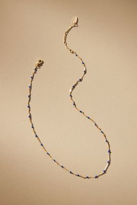 Shop By Anthropologie Delicate Bead Necklace In Blue
