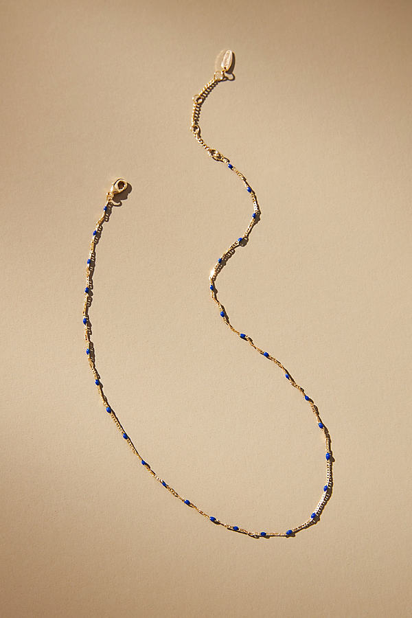 Shop By Anthropologie Delicate Bead Necklace In Blue