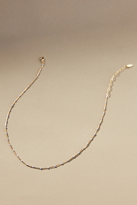By Anthropologie Delicate Bead Necklace In Blue