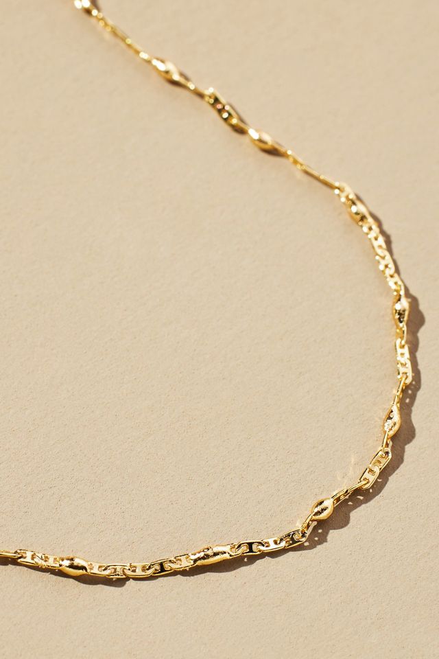 Gold-Plated Delicate Bead Necklace #1