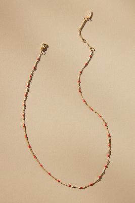 Shop By Anthropologie Delicate Bead Necklace In Red