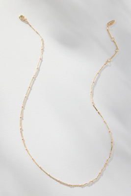 By Anthropologie Delicate Bead Necklace In Beige