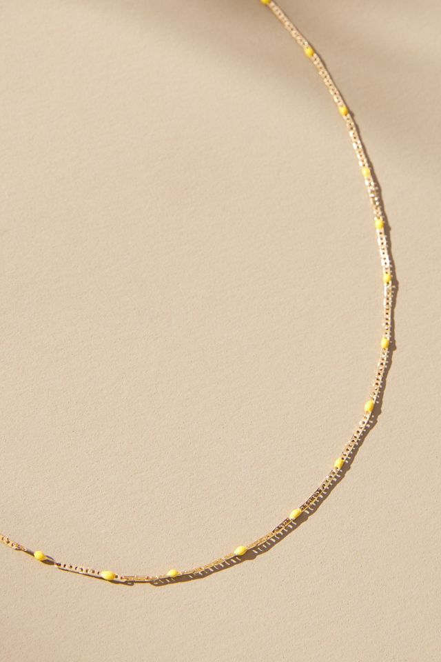 Gold-Plated Delicate Bead Necklace #1