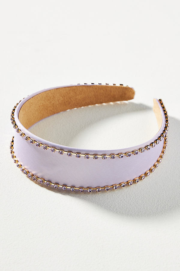 By Anthropologie Pearl-trim Headband In Purple