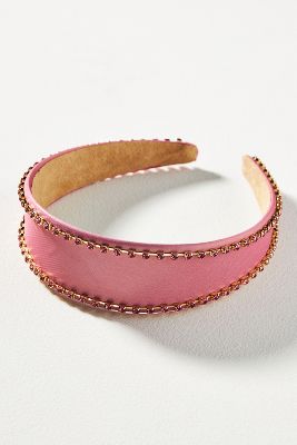 By Anthropologie Pearl-trim Headband In Pink