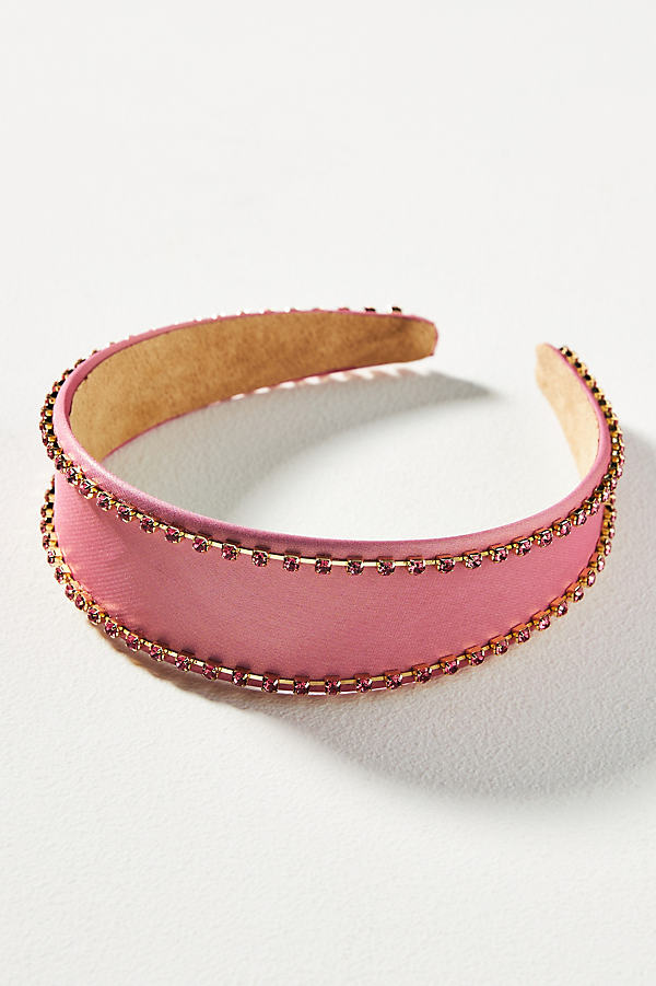 By Anthropologie Pearl-trim Headband In Pink