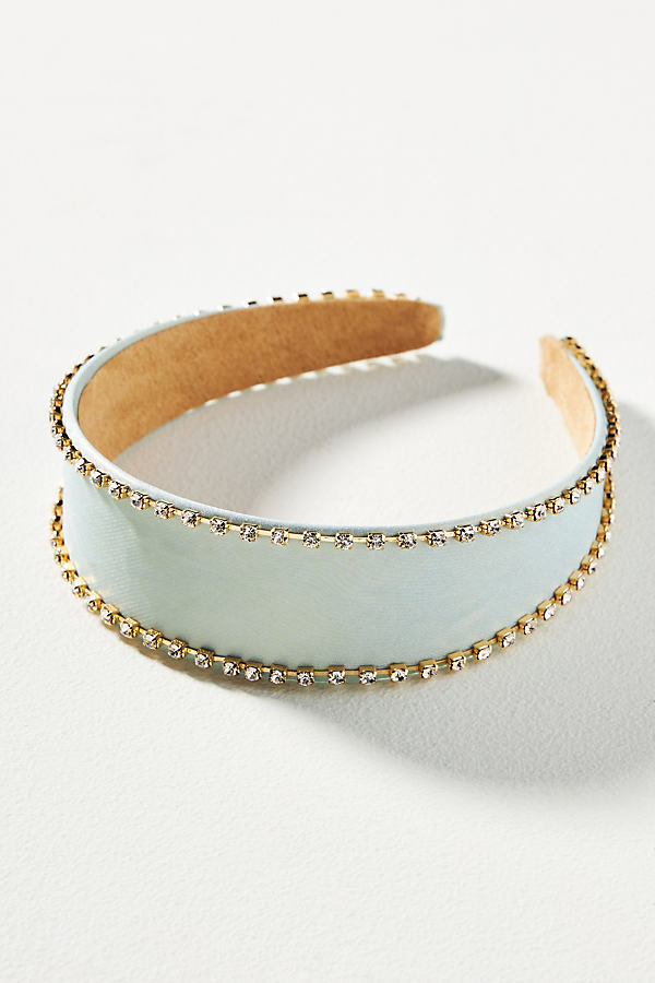 By Anthropologie Pearl-trim Headband In Mint