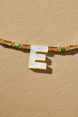 Shop By Anthropologie Monogram Beaded Necklace In Multicolor
