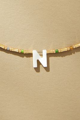 Shop By Anthropologie Monogram Beaded Necklace In Multicolor