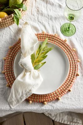 Shop Terrain Beaded Seagrass Placemat In Orange