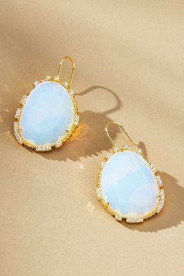 By Anthropologie Faceted Drop Earrings In White