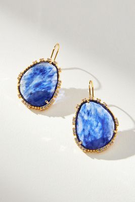 By Anthropologie Faceted Drop Earrings In Blue