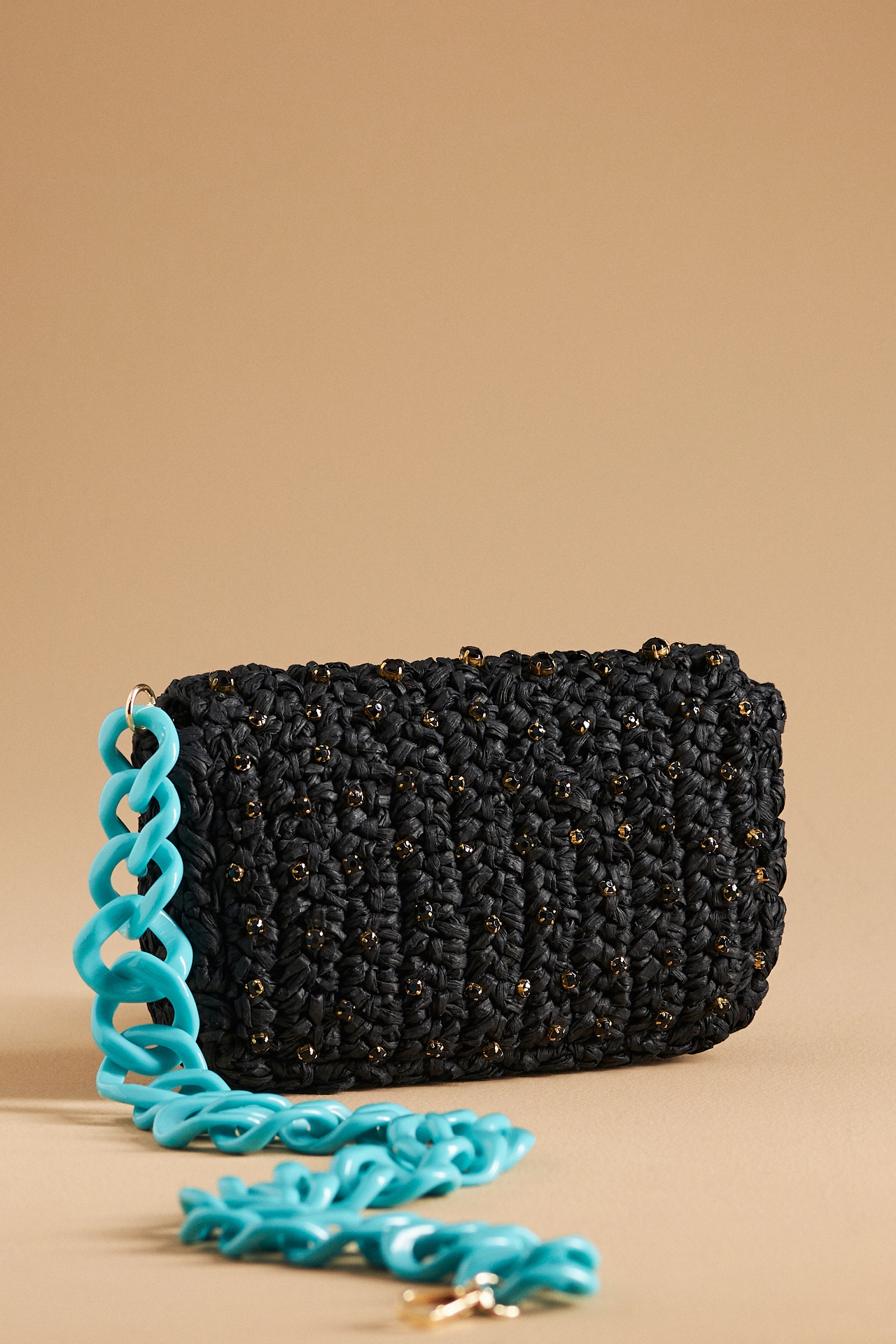 The Fiona Shoulder Bag: Embellished Raffia Chain Edition