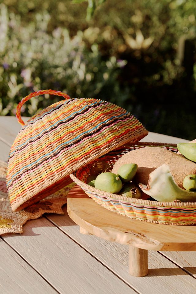 Rainbow Woven Rattan Serving Basket #2