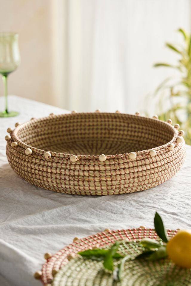 Beaded Seagrass Bowl #2