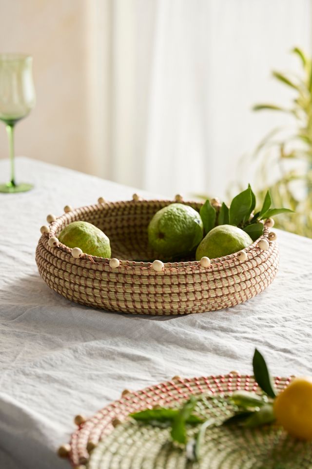 Beaded Seagrass Bowl #3