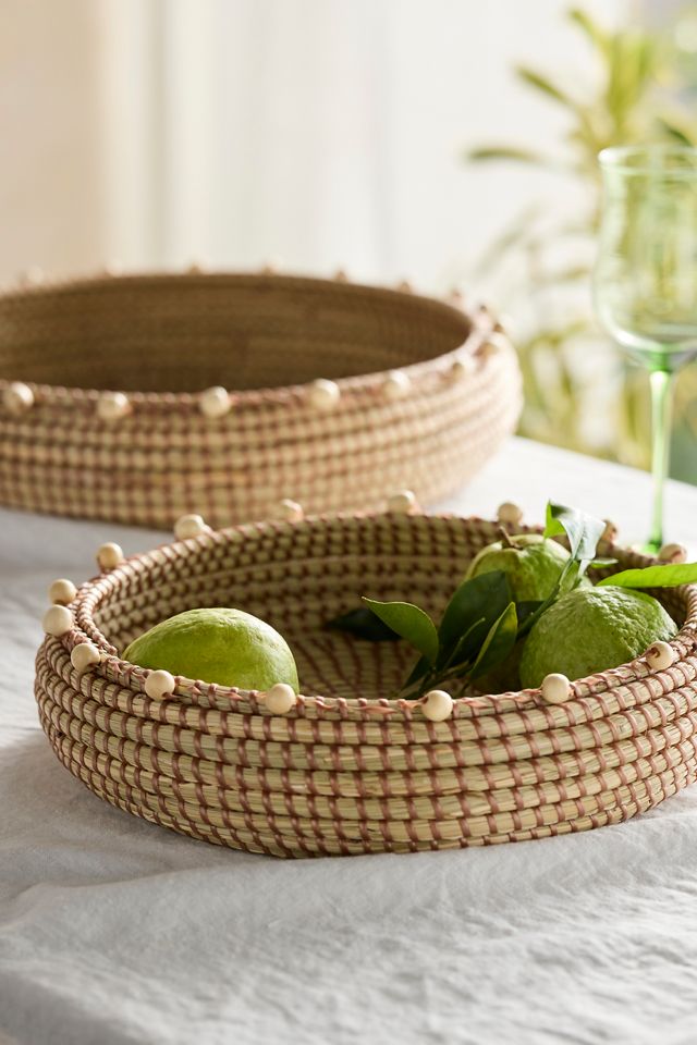 Beaded Seagrass Bowl #1