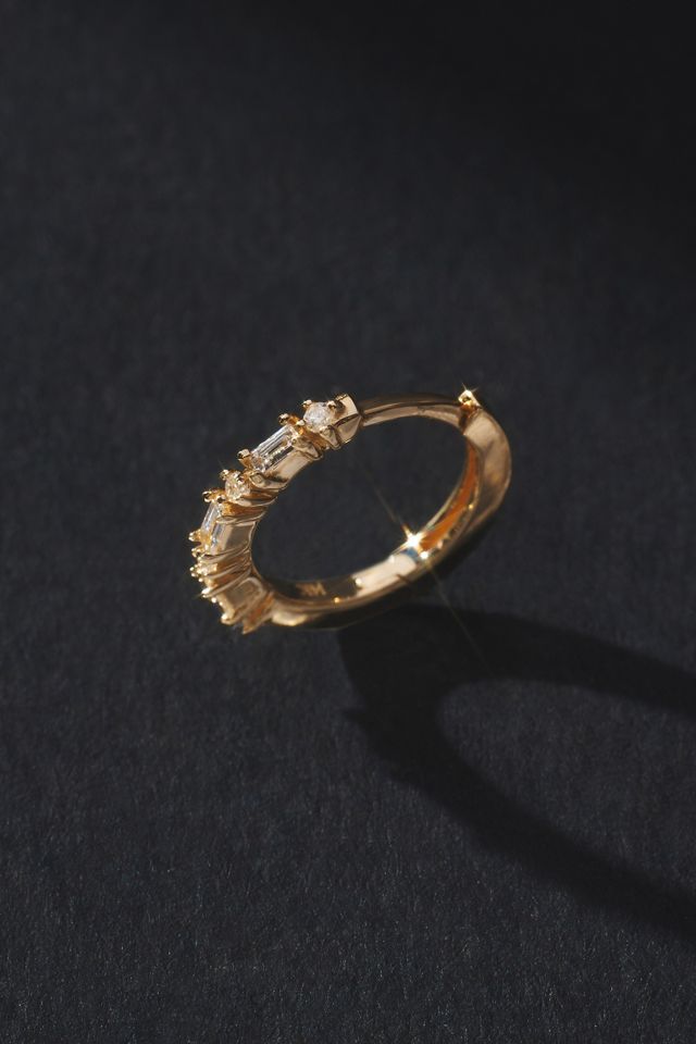 Mixed Shapes Diamond Huggie Hoop Earrings #1