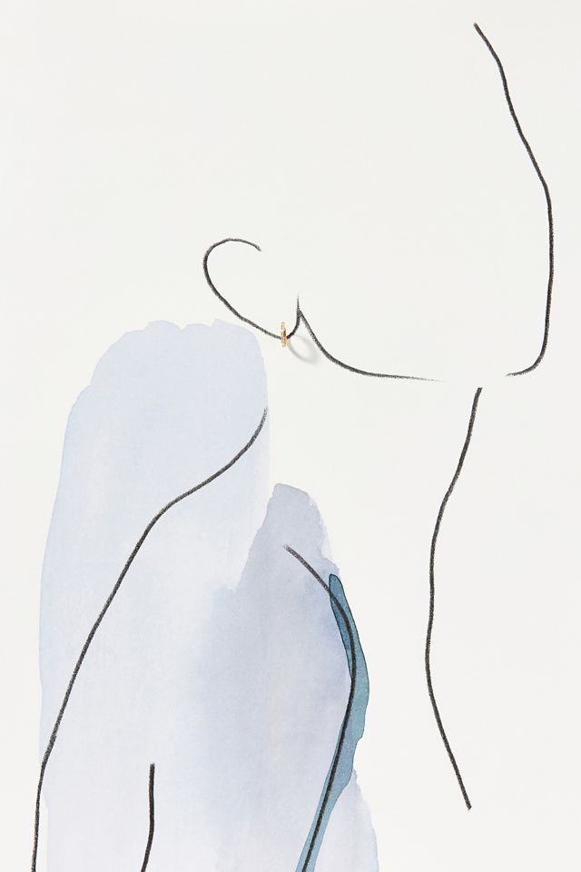 Mixed Shapes Diamond Huggie Hoop Earrings #2