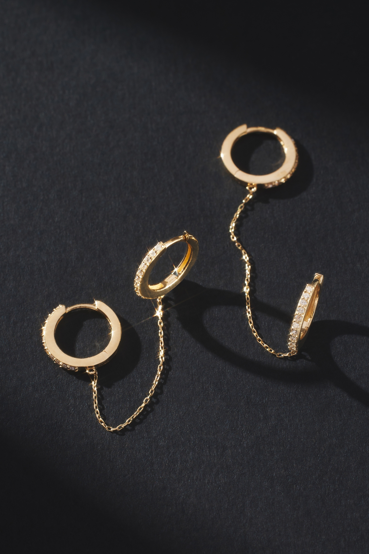 Pavé Double Huggie Hoop Earrings