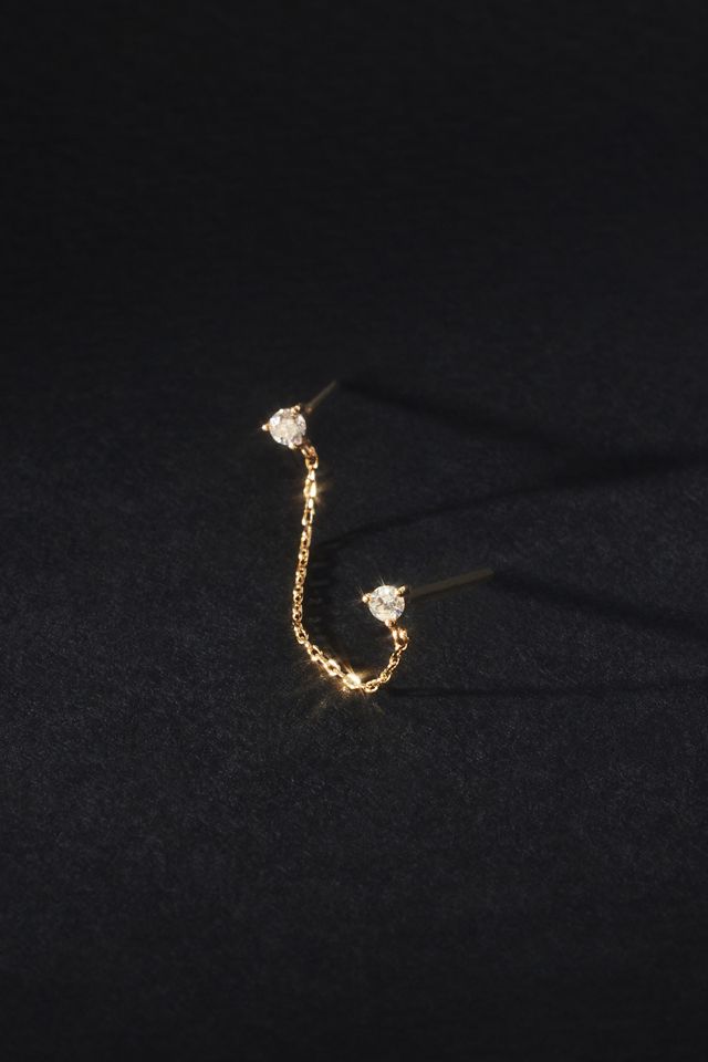 Double Looped White Sapphire Earrings #1