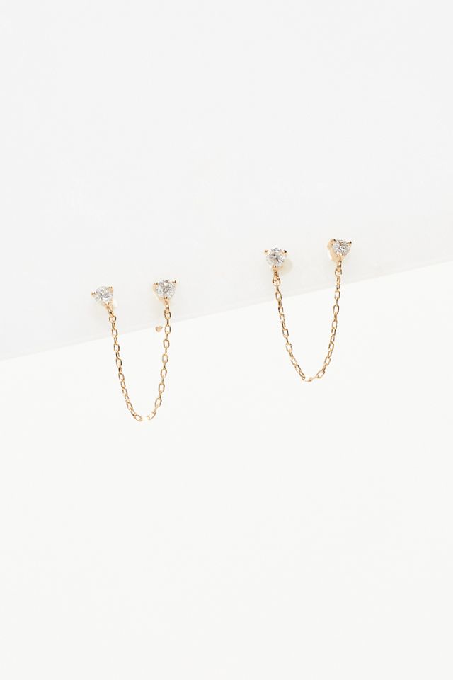 Double Looped White Sapphire Earrings #3