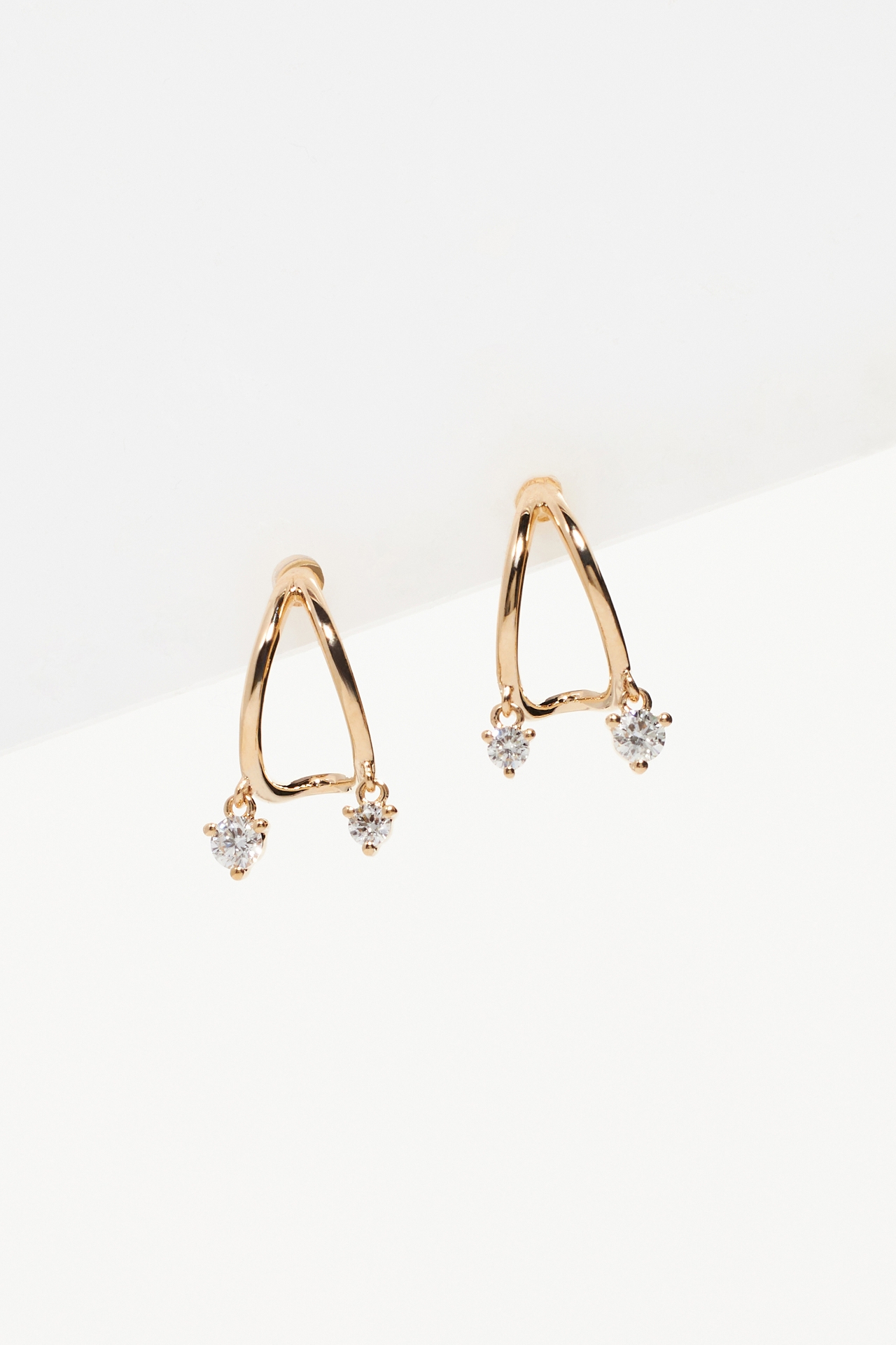 Diamond Cage Huggie Hoop Earrings