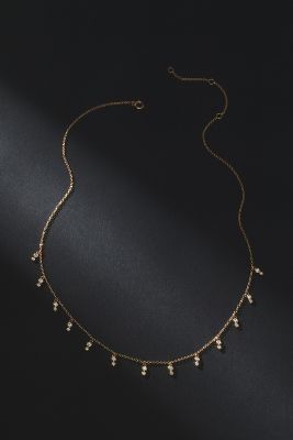 By Anthropologie Double Bezel Diamond Necklace In Gold