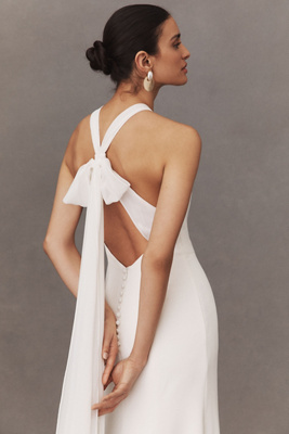 Jenny By Jenny Yoo Shipley Halter Gown In White