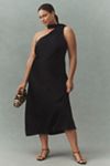 bhldn nicoletta one-shoulder scarf satin midi dress BHLDN + Nicoletta One-Shoulder Scarf Satin Midi Dress