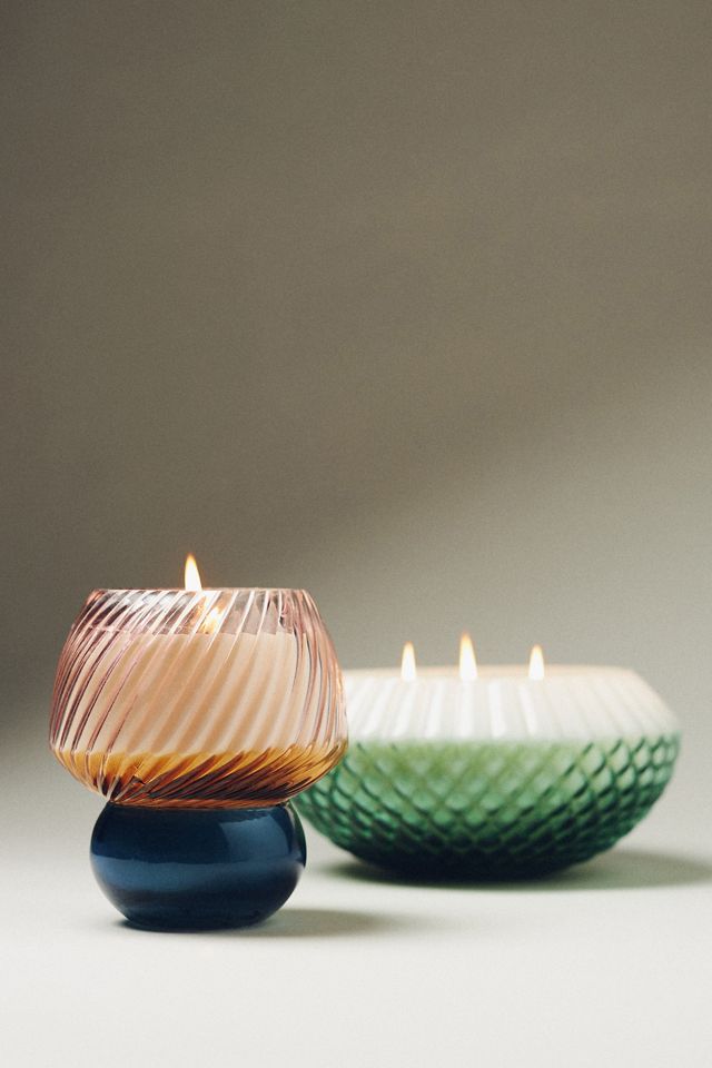 Glass Woody Cedar Leaf & Oak Candle #1