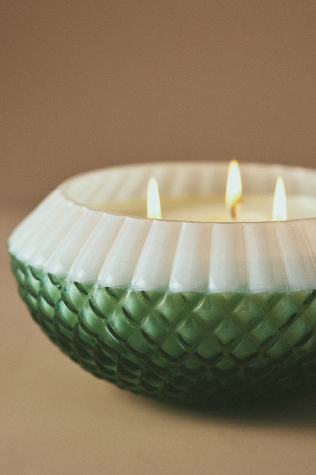 Glass Woody Cedar Leaf & Oak Candle #2