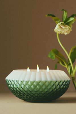 Glass Woody Cedar Leaf & Oak Candle