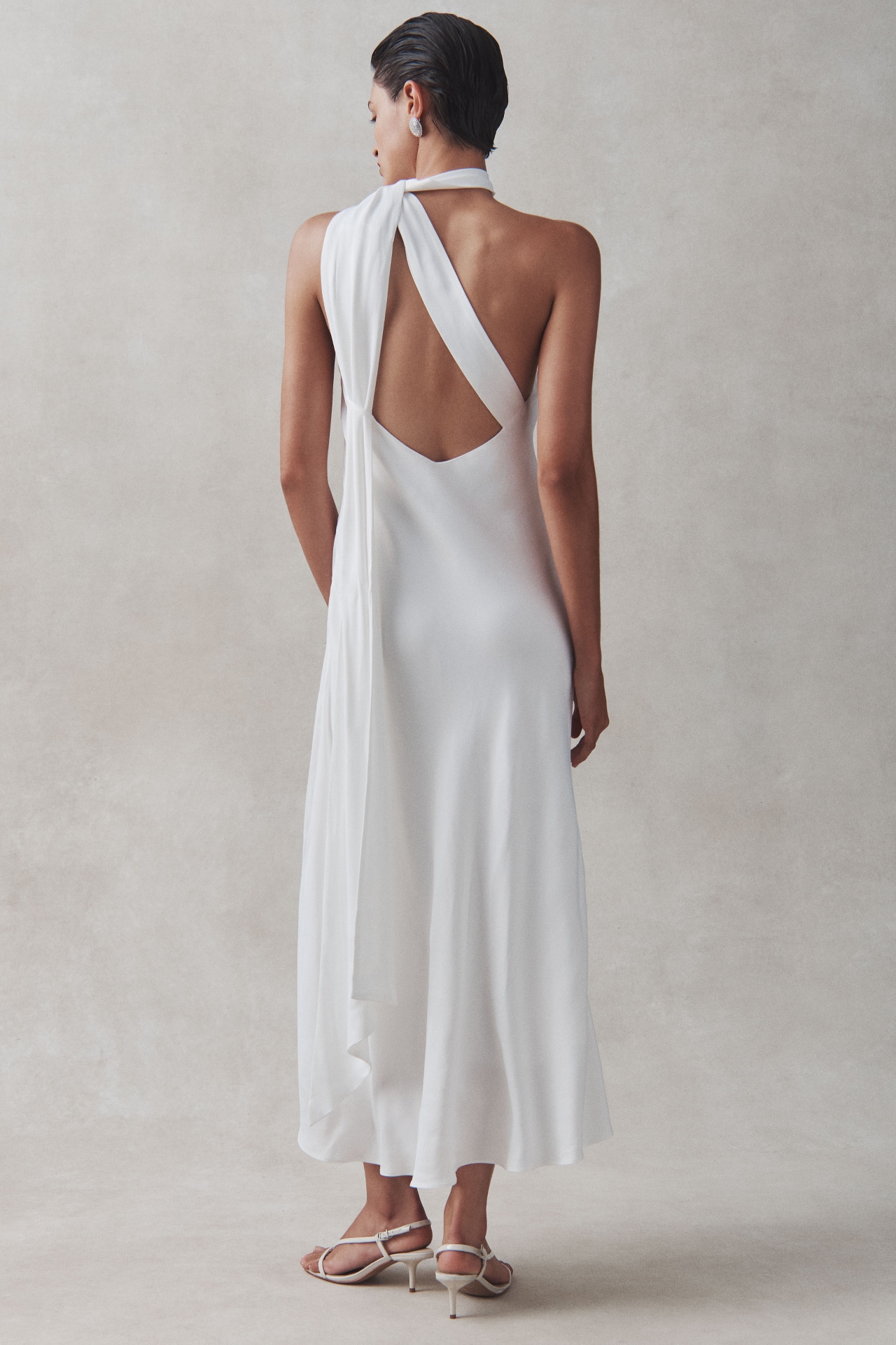 BHLDN One-Shoulder Removable Scarf Midi Dress