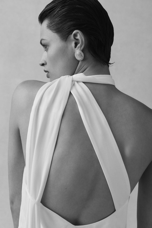 knee length dresses for ladies One Shoulder Bias Dress With Scarf main image 0