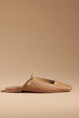 Shop By Anthropologie Woven Mary Jane Slides In Beige