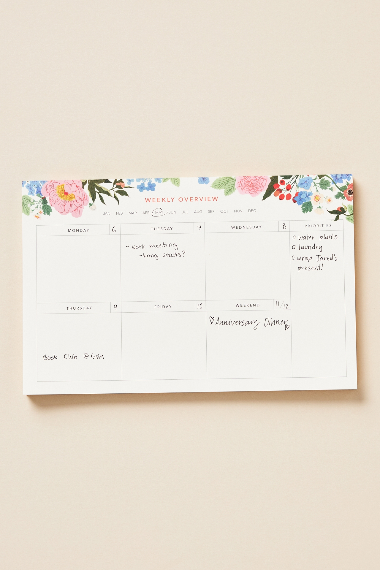 Botanica Paper Co. Garden Weekly Notepad