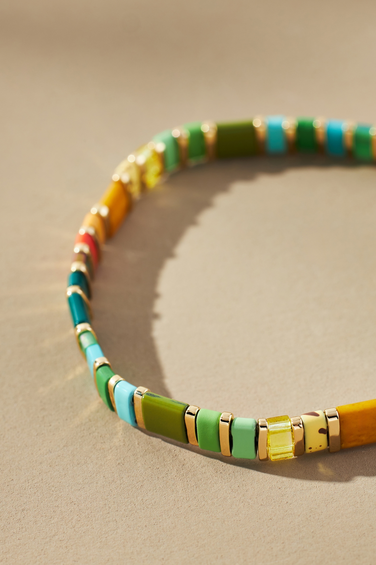 Colorful Beaded Chicklet Bracelet