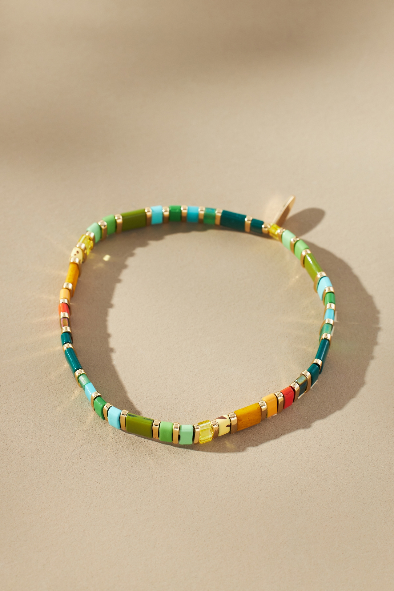 Colorful Beaded Chicklet Bracelet