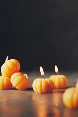 Anthropologie Pumpkin Shaped Wax Candles, Set Of 6