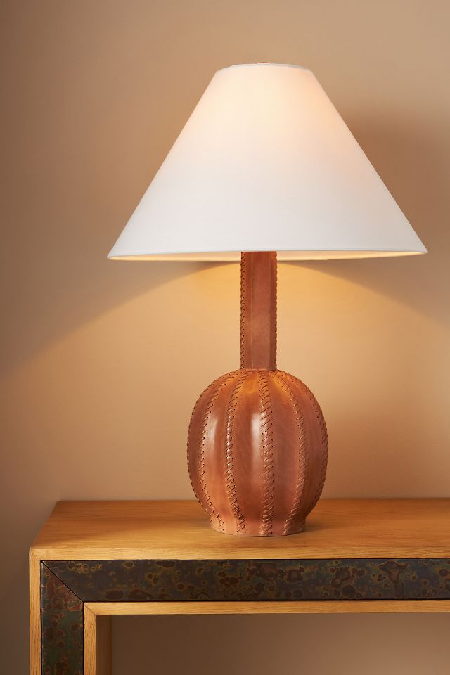 Leather table sale lamp