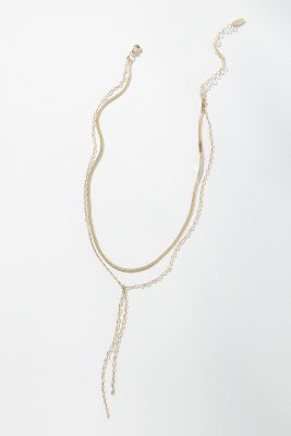Shop By Anthropologie Delicate Y-neck Layered Necklace In Gold