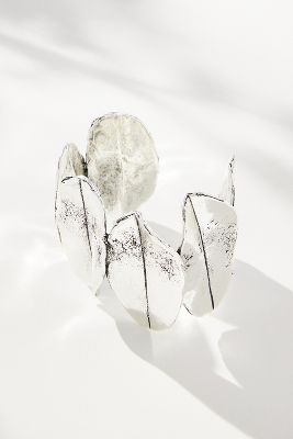 By Anthropologie Cut Ovals Cuff Bracelet In Silver