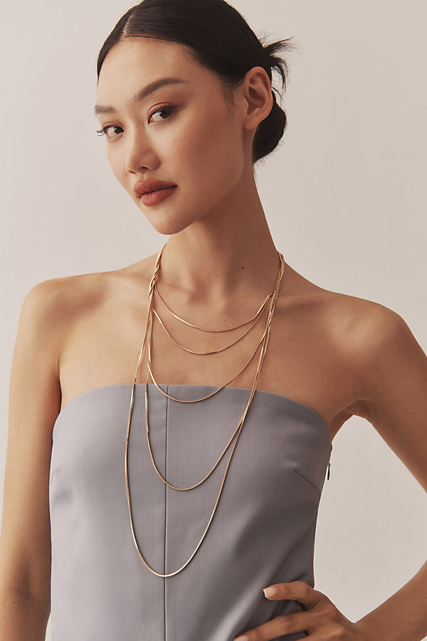 Gold-Plated Multi-Layer Chain Necklace
