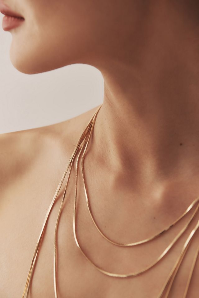 Collier chaîne multi-couches plaqué or #2