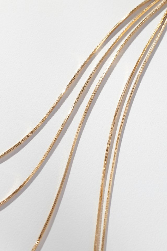 Collier chaîne multi-couches plaqué or #3