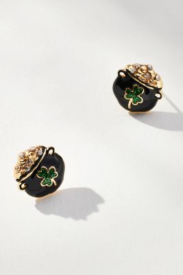 Shop Baublebar Pot Of Gold Post Earrings In Black