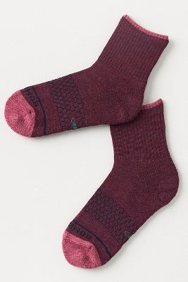 Shop Bombas Merino Wool Blend Quarter Socks In Purple