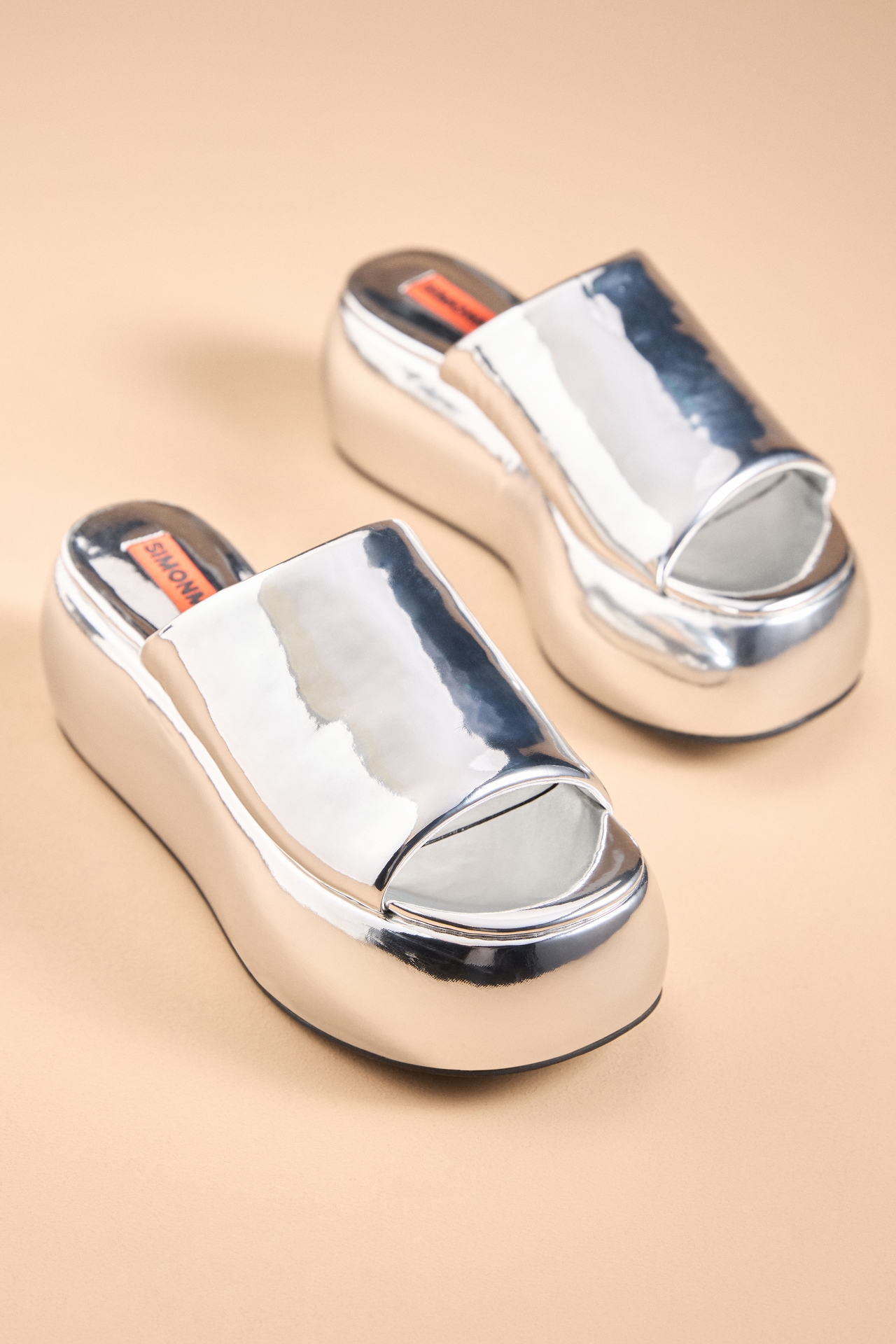 Simon Miller Cloudy Metallic Platform Slide Sandals