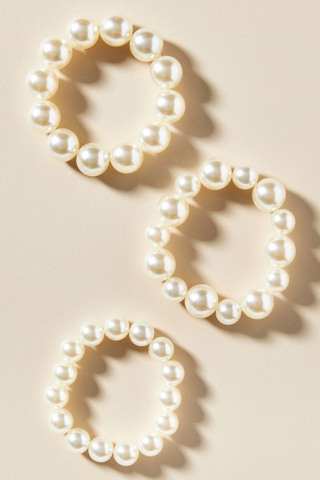 Pearl Hair Ties, Set of 3
